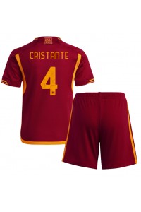 Fotbalové Dres AS Roma Bryan Cristante #4 Dětské Domácí Oblečení 2023-24 Krátký Rukáv (+ trenýrky)